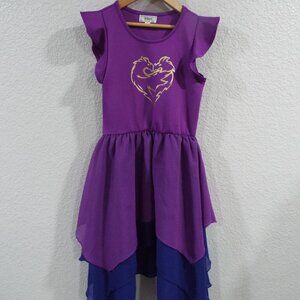 Disney D Signed Descendants Mal Character Dress Purple/Blue Center Graphic Sz M